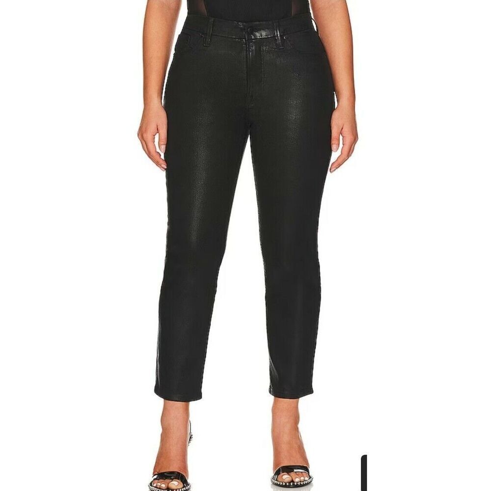 Good American Good Classic Coated Jeans - Black - Size 22 - NWT